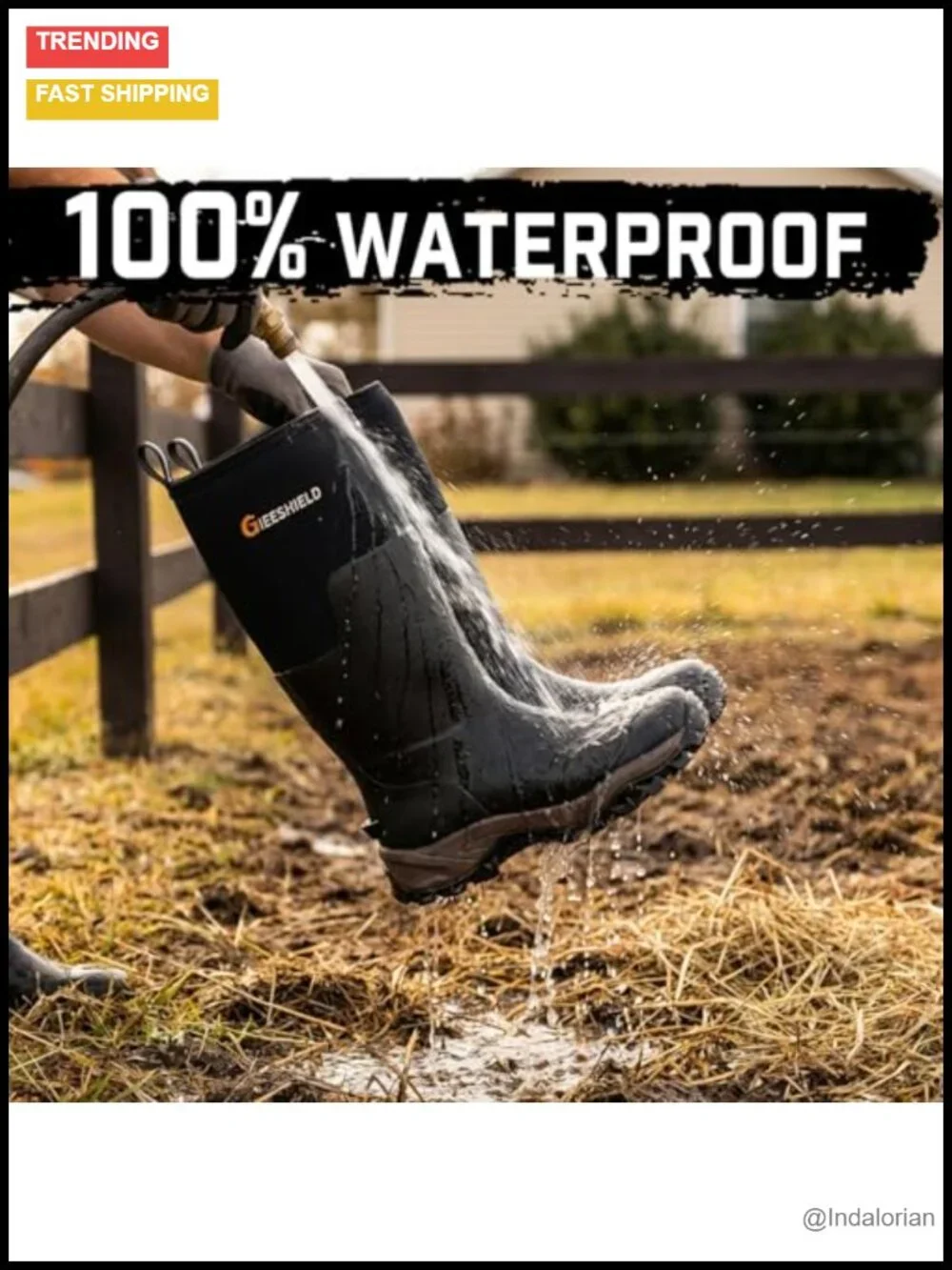 Ultra-Light Waterproof 6mm Neoprene Insulated Rain Boots with Anti-Slip Sole